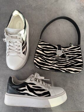 Michael Kors Zebra Haircalf Shoulder Bag and Sneakers Bundle!